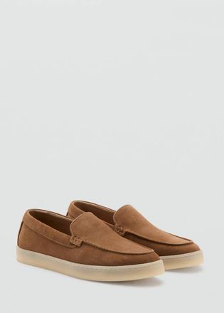Mango Scarpe pelle crosta di cuoio cognac - Uomo - 39 - MANGO MAN