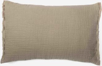 Maison d'&eacute;t&eacute; Cojin de algod&oacute;n y lino gofrado capuchino 40X60 CM