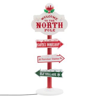 ECD Germany Decoraci&oacute;n de navidad indicador polo norte led 95cm interior/exterior