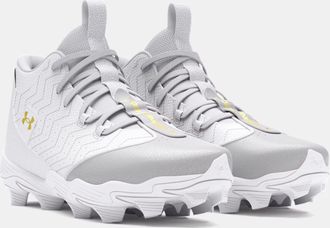 Under Armour Mens Under Armour Harper 9 RM 3027442-101 White Baseball Cleats DWA3860