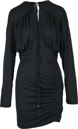 Dondup Jersey jurk met raglanmouwen - Dames - Korte kleedjes - Zwart - L - Kleedjes