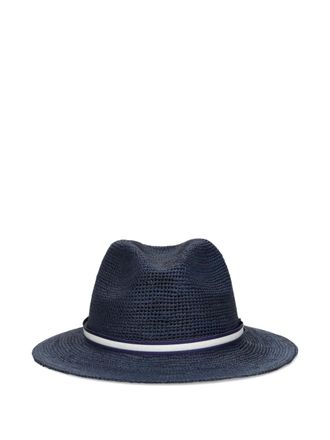 Borsalino Argentina crochet-texture hat - unisex - Raffia - 59 - Blue