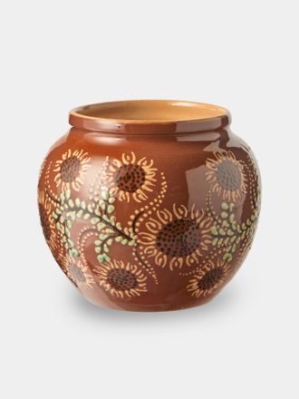 Poterie d'&Eacute;vires Flowers Hand-Painted Ceramic Vase (6.5in/17cm)