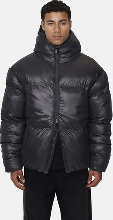 Good For Nothing Mens Charcoal Hooded Puffer Jacket - Size X-Large