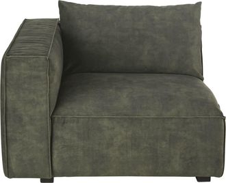 Maisons du monde Reposabrazos izquierdo para sof&aacute; modulable de terciopelo con efecto m&aacute;rmol verde