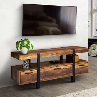 IDMarket Idmarket - Austria Soporte De Tv Con Cajones De Madera, Pata De Alfiler 113 Cm