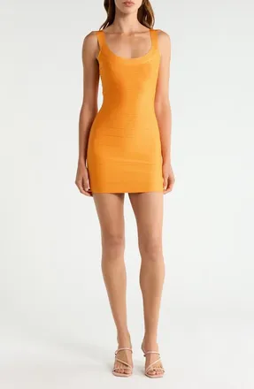 House of CB The OG Scoop Neck Bandage Cocktail Dress in Tangerine at Nordstrom, Size X-Small