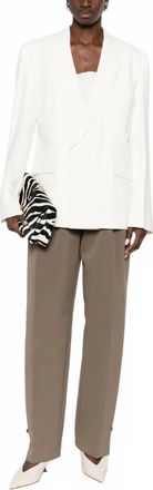 Victoria Beckham Double Breasted Jacket In Ivory