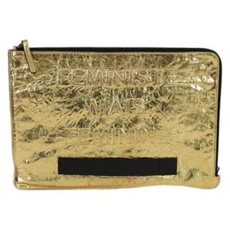 Chanel Pre-owned Leren Clutch - Dames - Pre-owned - Geel - Maat: ONE Size Leer
