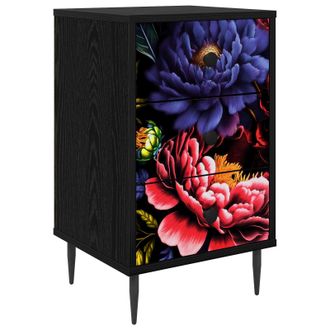 vidaXL Mesa De Noche Kiel Roble Negro 36 X 33 X 61 Cm Vidaxl