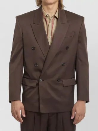 Saint Laurent double breasted silk satin suit jacket