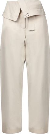 J.W.Anderson Ivoor Zijden Omslagbroek - Dames - Straight fit broeken - Wit - XS - Broeken