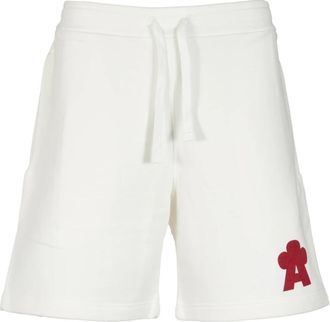 A Paper Kid Witte Felpa Shorts voor Kinderen - Heren - Korte Broeken - Wit - L - Katoen - Korte Broeken