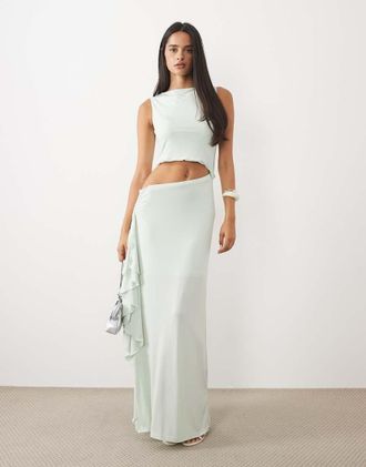 Asos vestito lungo cut-out in menta-Verde