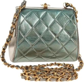 Chanel Pre-owned Vintage Mini Schoudertas - Dames - Vintage Mini Tas - Groen - ONE Size - Leer - Vintage