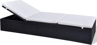 vidaXL Tumbona Negro Rat&aacute;n Sint&eacute;tico Vidaxl