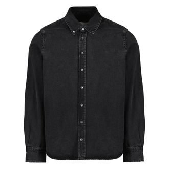 Ami Denim Shirts, male, Black, Size: S Ami de Coeur Denim Shirt
