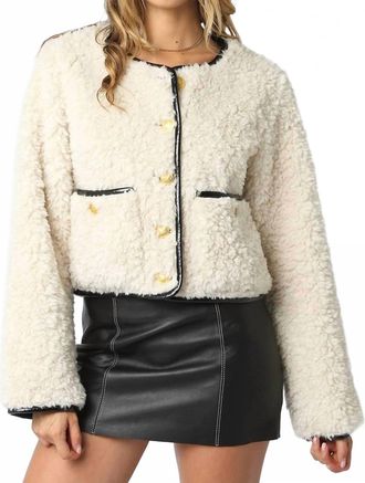 Olivaceous Alia Shearling Jacket In Ecru