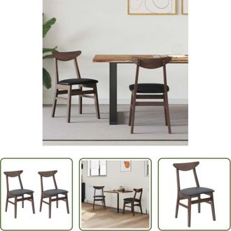 vidaXL Sedie da pranzo in legno - Sedie da pranzo 2 pcs Marrone Chiaro 42 x 47.5 x 81 cm
