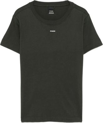 Pinko short-sleeve cotton top - women - Cotton - M - Green