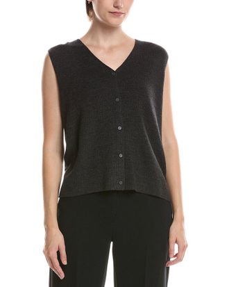 Eileen Fisher Wool V-Neck Vest
