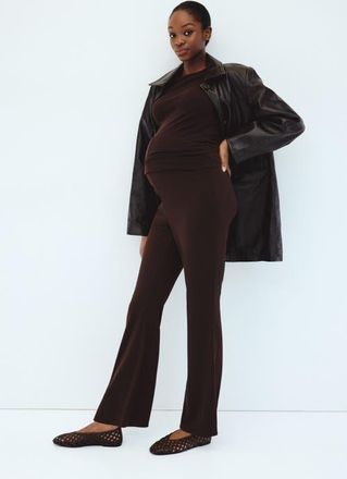 H&M Mama Flared Ponte Leggings in Dark Brown at Nordstrom, Size Xx-Large