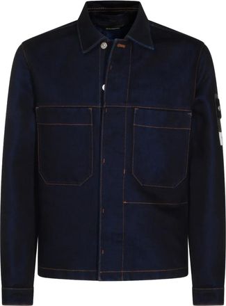 Stone Island patch-pocket shirt jacket - Blue