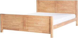 Beliani Cama matrimonial de madera marr&oacute;n 180x200