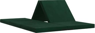vidaXL Sof&aacute; Cama Plegable 140 X 67 X 15 Cm Verde Oscuro Vidaxl