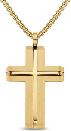 Edforce INLAY CROSS NECKLACE in Gold at Nordstrom Rack