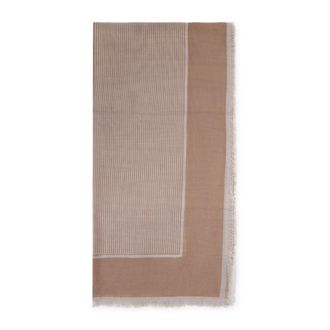 Saint Laurent Beige Large Stripes Scarf