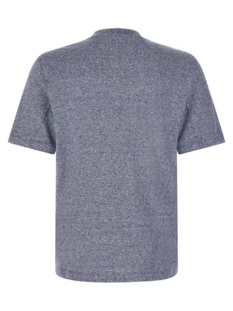 Brunello Cucinelli M&eacute;lange Linen-Blend T-Shirt - Blue