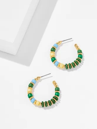 Talbots Celestine Hoop Earrings - Olive Leaf - 001 Talbots