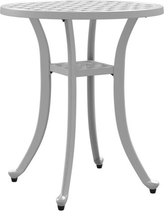 vidaXL Garden Table White &Oslash;48x53 cm Cast Aluminium vidaXL