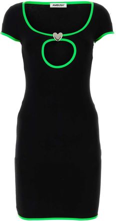 AMBUSH Black Stretch Viscose Mini Dress