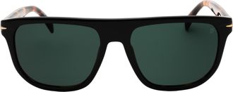 David Beckham Rectangular Tortoiseshell Sunglasses - Black