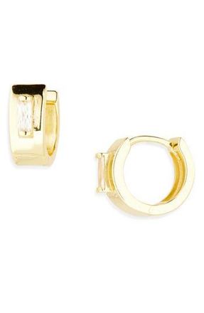 Argento Vivo Cubic Zirconia Wide Huggie Hoop Earrings in Gold at Nordstrom Rack