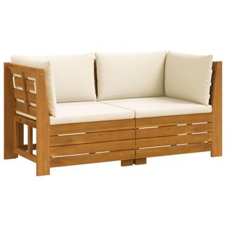 vidaXL Conjunto De Sof&aacute;s De Exterior Con Coj&iacute;n 2 Pieza Marr&oacute;n Vidaxl