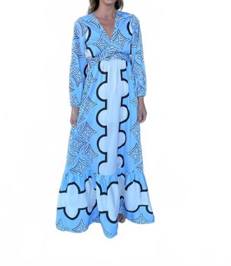 Lavi Eva Maxi Dress In Ivory, Black, Baby Blue