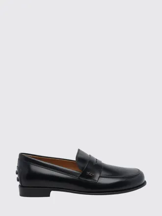 Tod's Brushed Leather Loafers with Strap and Metal Logo