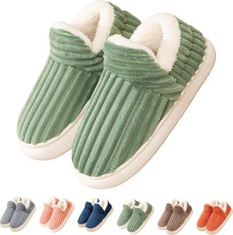 Generic Hadanceo Thickened Plush Slipper, Hadanceo Sunshine Cloud Slippers, Winter Fuzzy Warm Plush Lining Slippers (Green,12.5-13Women/11.5-12men)