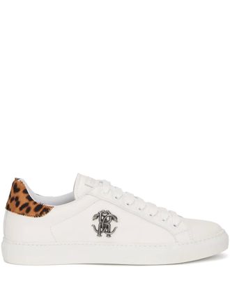 Roberto Cavalli Sneakers con inserti leopardati - Bianco