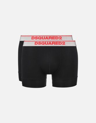 Dsquared2 Mens Cotton 2Pack Black/Red Boxers - Size: 32/30/31