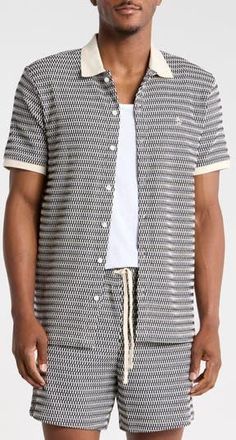 Original Penguin Crochet Stitch Button Front Polo in Dark Sapphire at Nordstrom Rack, Size Xx-Large
