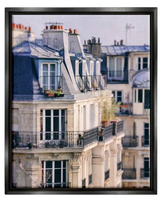 Stupell Industries Parisian Architecture Buildings Framed Floater Canvas Wall Art By Carina Okula