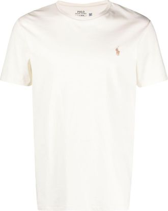 Polo Ralph Lauren Polo Pony-embroidered cotton T-shirt - men - Cotton - M - Neutrals