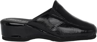 Rohde Zwarte leren binnenslipper - Dames - Sleehakken - Zwart - 41 1/2 EU - Schoenen