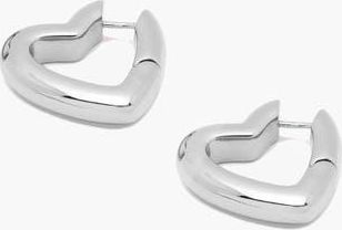 Yoj Loff Mini Heart Hoop Earrings in Silver at Nordstrom