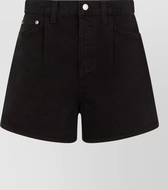 A Gold E denim shorts straight cut belt loops pockets