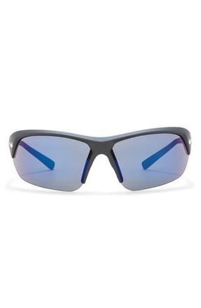 Nike Skylon Ace Square Sunglasses in Matte Black/Grey Blue Mirro at Nordstrom Rack